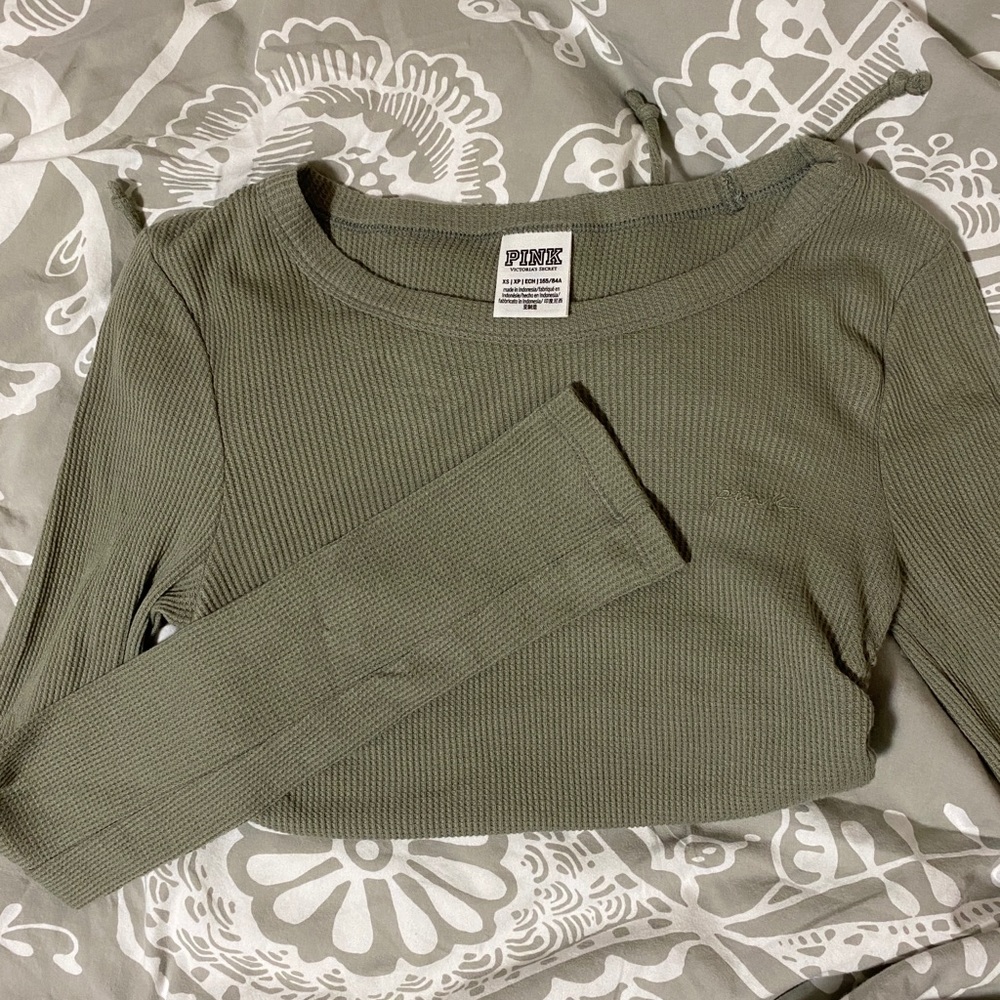 PINK waffle knit long sleeve